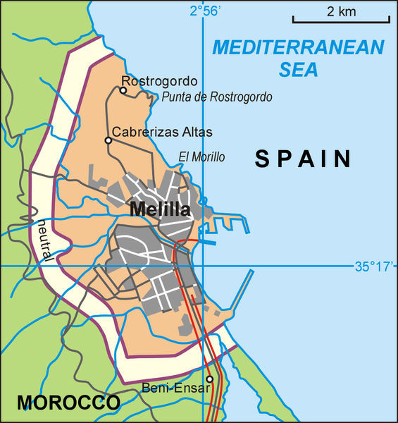 Melilla, city map