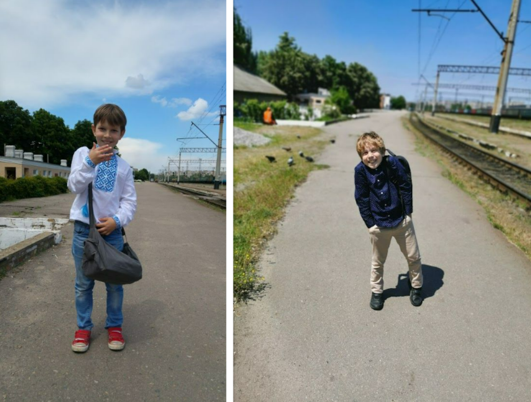 Pavlo and Danilo on the railway